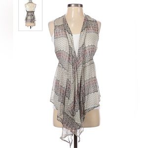 NWT Heartloom Size S Silk Vest Kimono Paisley Bohemian Boho Sheer Lace Back